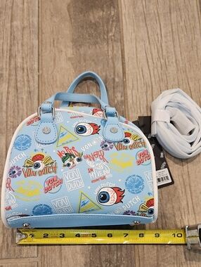 Von Dutch Jax Light Blue Printed Mini Handbag